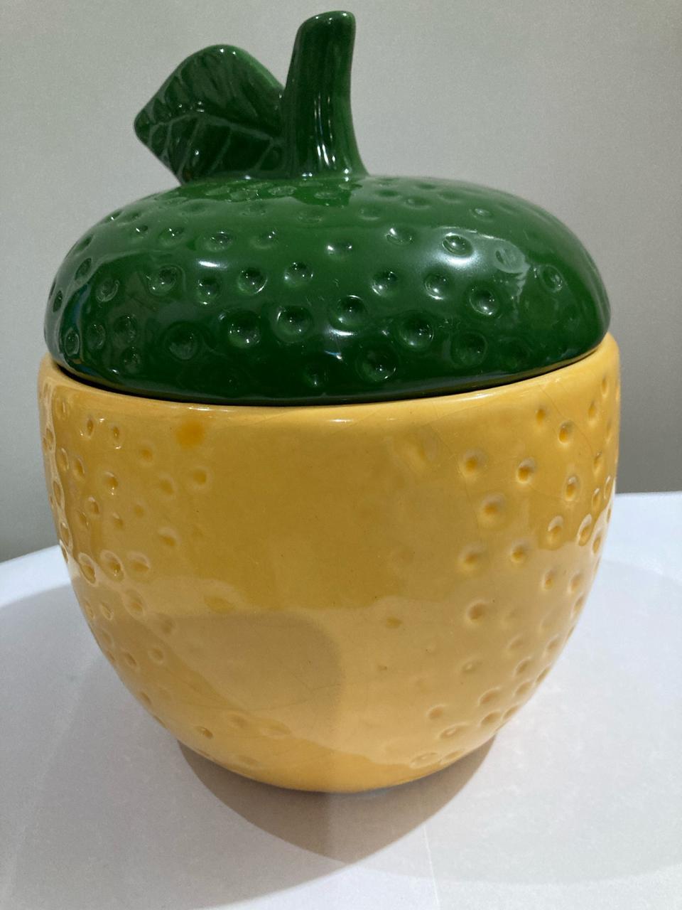 imagem de LARANJA POTE CERAMICA ENFEITE COZINHA