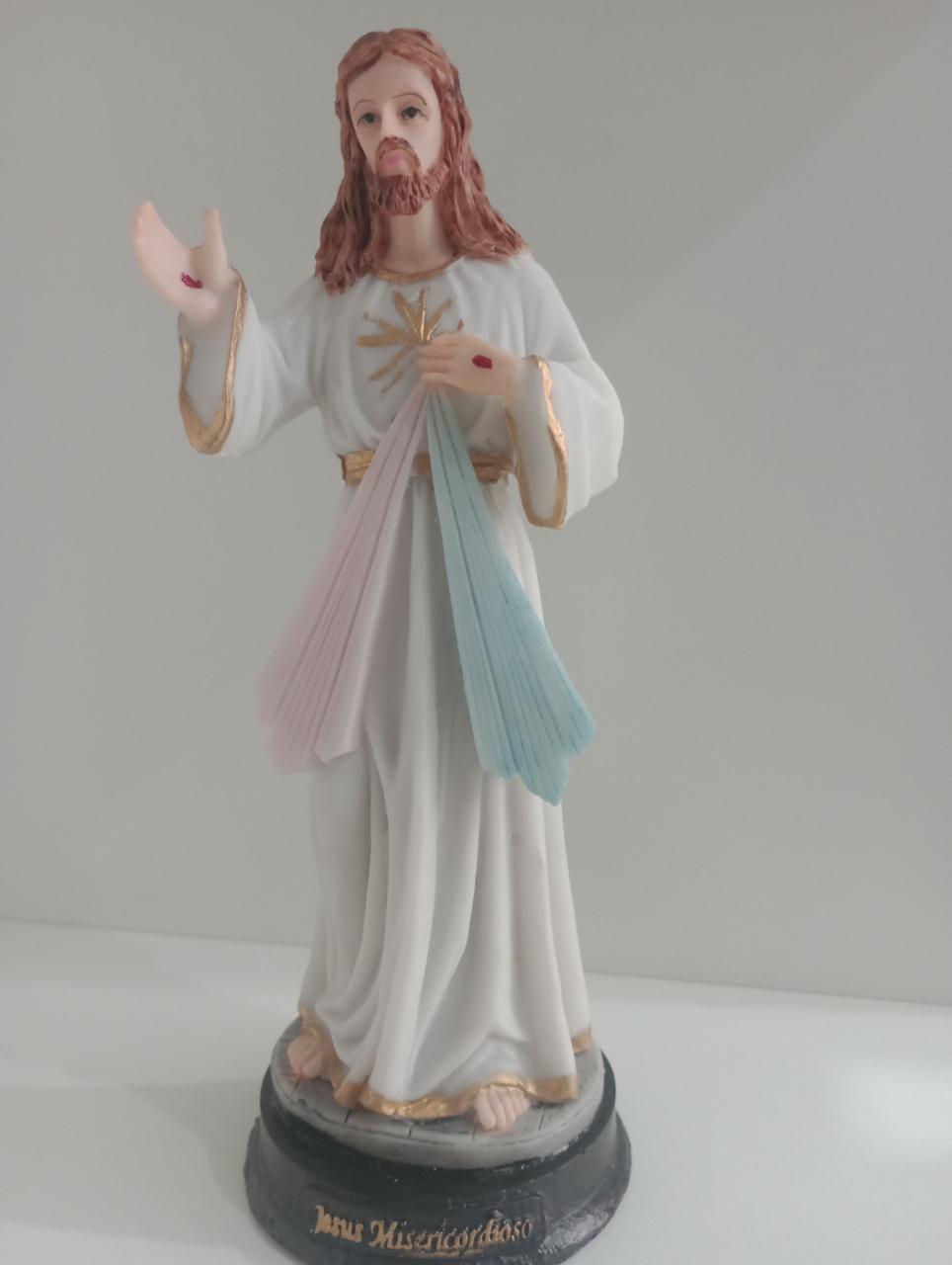 imagem de Jesus Misericordioso  Resina  20 cm