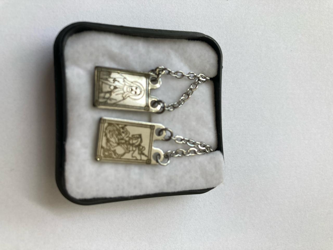 imagem de ESCAPULÁRIO AÇO INOX  SAGRADO CORAÇÃO DE JESUS E SÃO JORGE