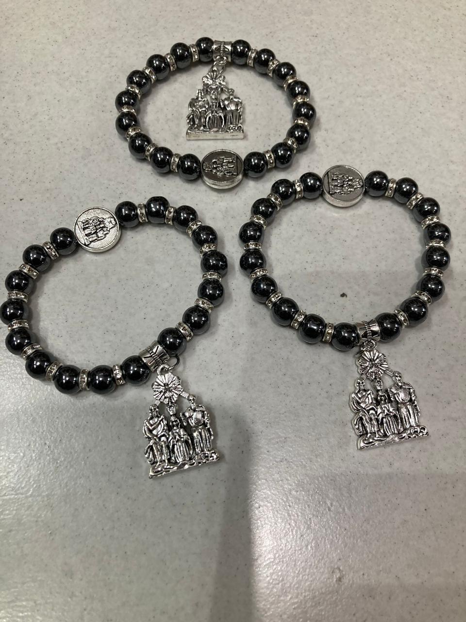 imagem de 3 PULSEIRAS HEMATITA DIVINO PAI ETERNO KIT 3 PEÇAS