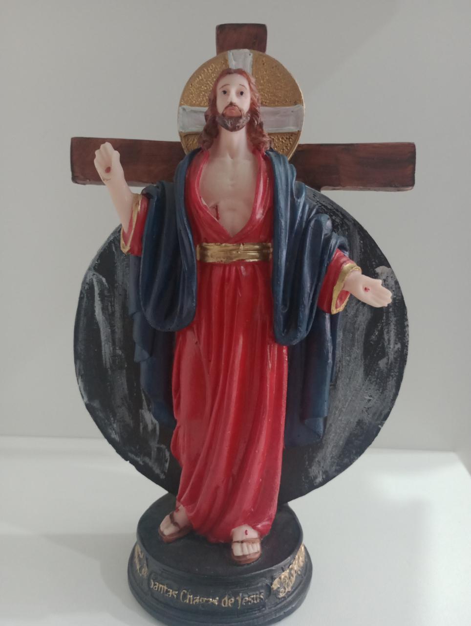 imagem de Jesus Santas Chagas Resina 20 cm