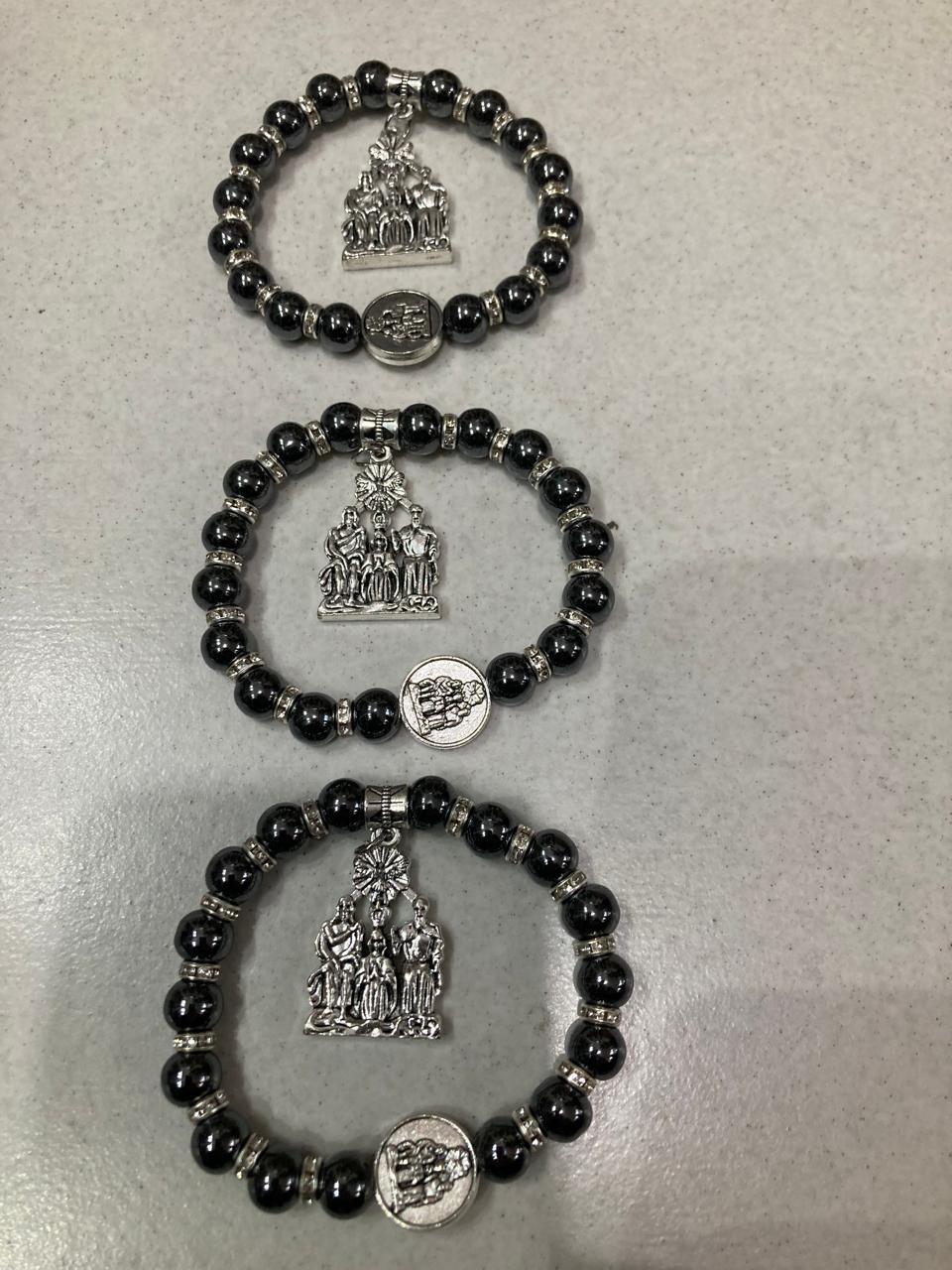 imagem de 3 PULSEIRAS HEMATITA DIVINO PAI ETERNO KIT 3 PEÇAS