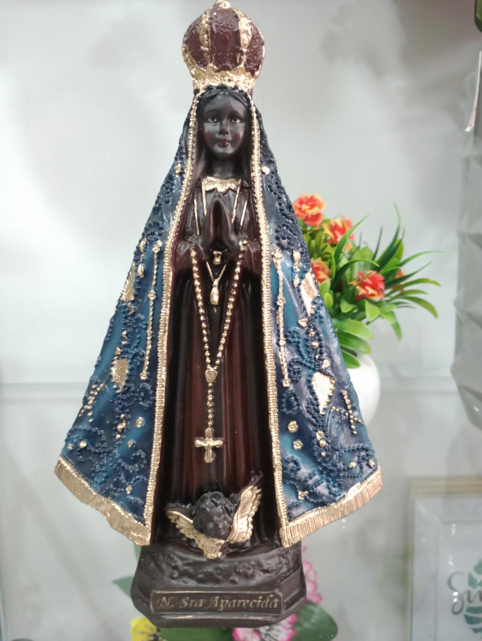 imagem de Nossa Senhora Aparecida de  Gesso 22 centímetros