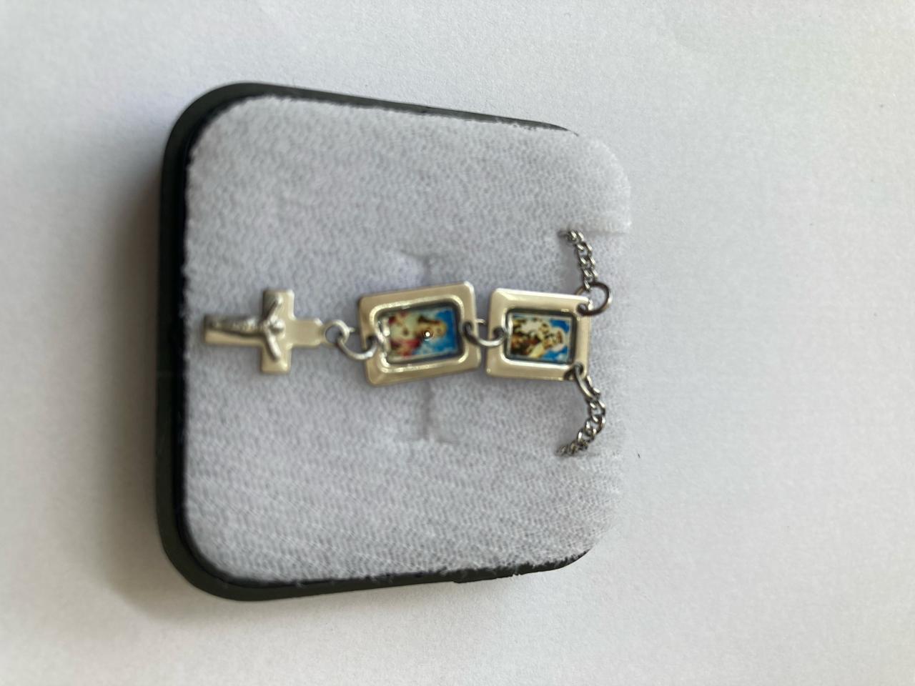 imagem de ESCAPULÁRIO AÇO INOX NOSSA SENHORA DO CARMO E SAGRADO CORAÇÃO DE JESUS