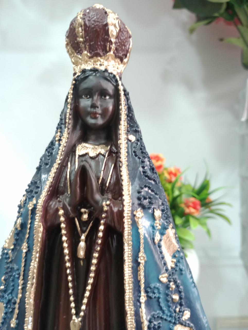 imagem de Nossa Senhora Aparecida de  Gesso 22 centímetros