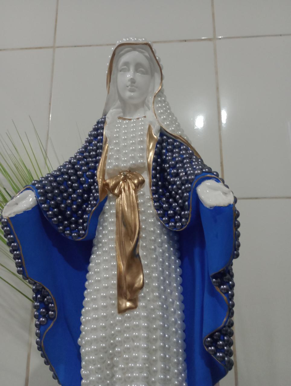 imagem de Nossa Senhora das Graças 60 centímetros de Gesso com Pedrarias