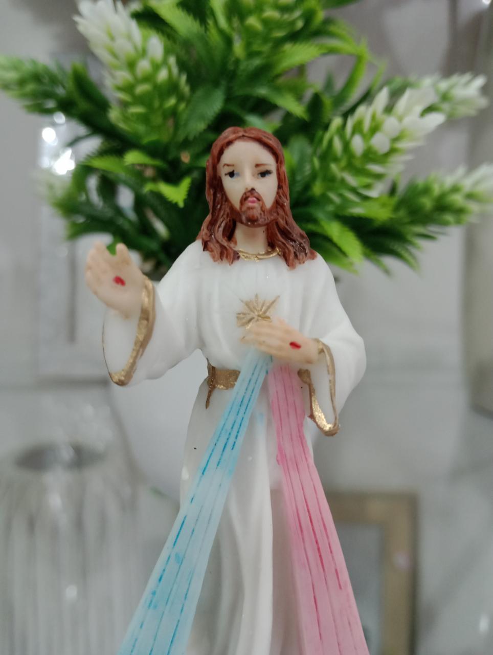 imagem de Jesus Misericordioso  Resina  12 cm