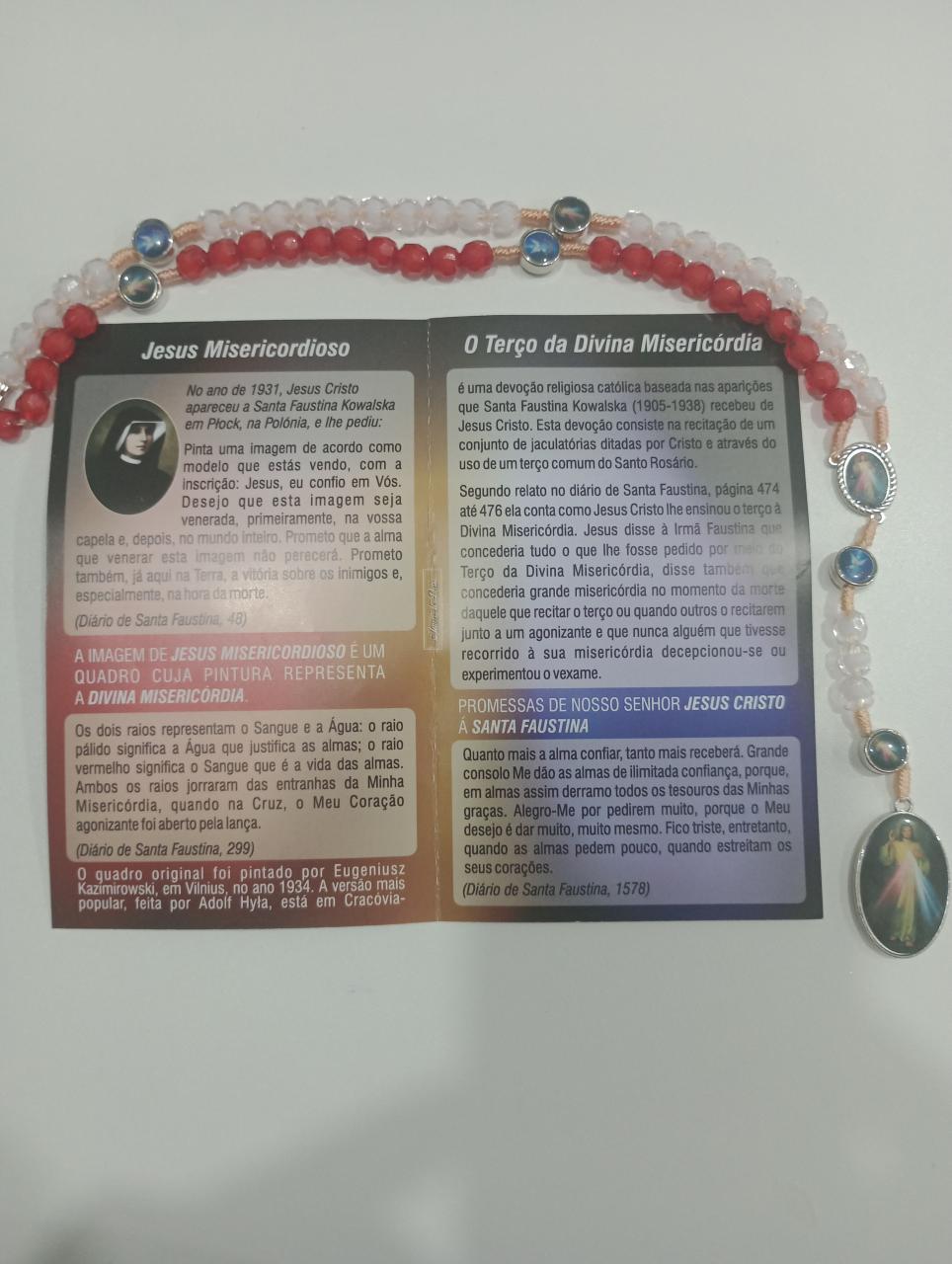 imagem de Terço Divina Misericórdia Acrílico 7 medalhas com fecho