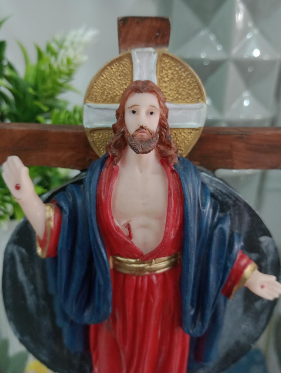 imagem de Jesus Santas Chagas Resina 20 cm