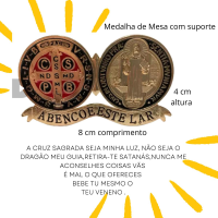 imagem de A CRUZ SAGRADA SEJA MINHA LUZ MEDALHA DE MESA SÃO BENTO